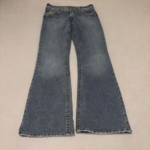 Silver Jeans Suki Womens Mid Rise Bootcut Jeans Size 29 Blue Distressed Retro